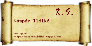Káspár Ildikó névjegykártya